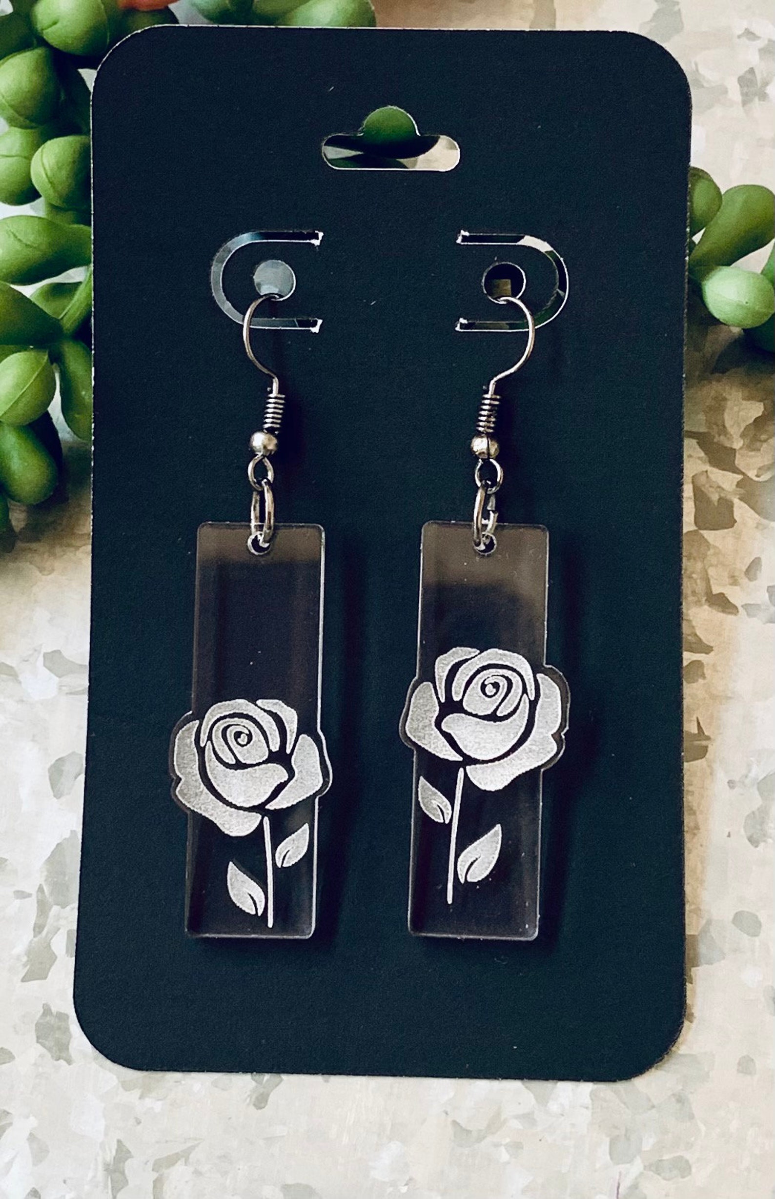 Acrylic Laser Earrings Laser Engraved Light Weight Laser Cut Etsy.de