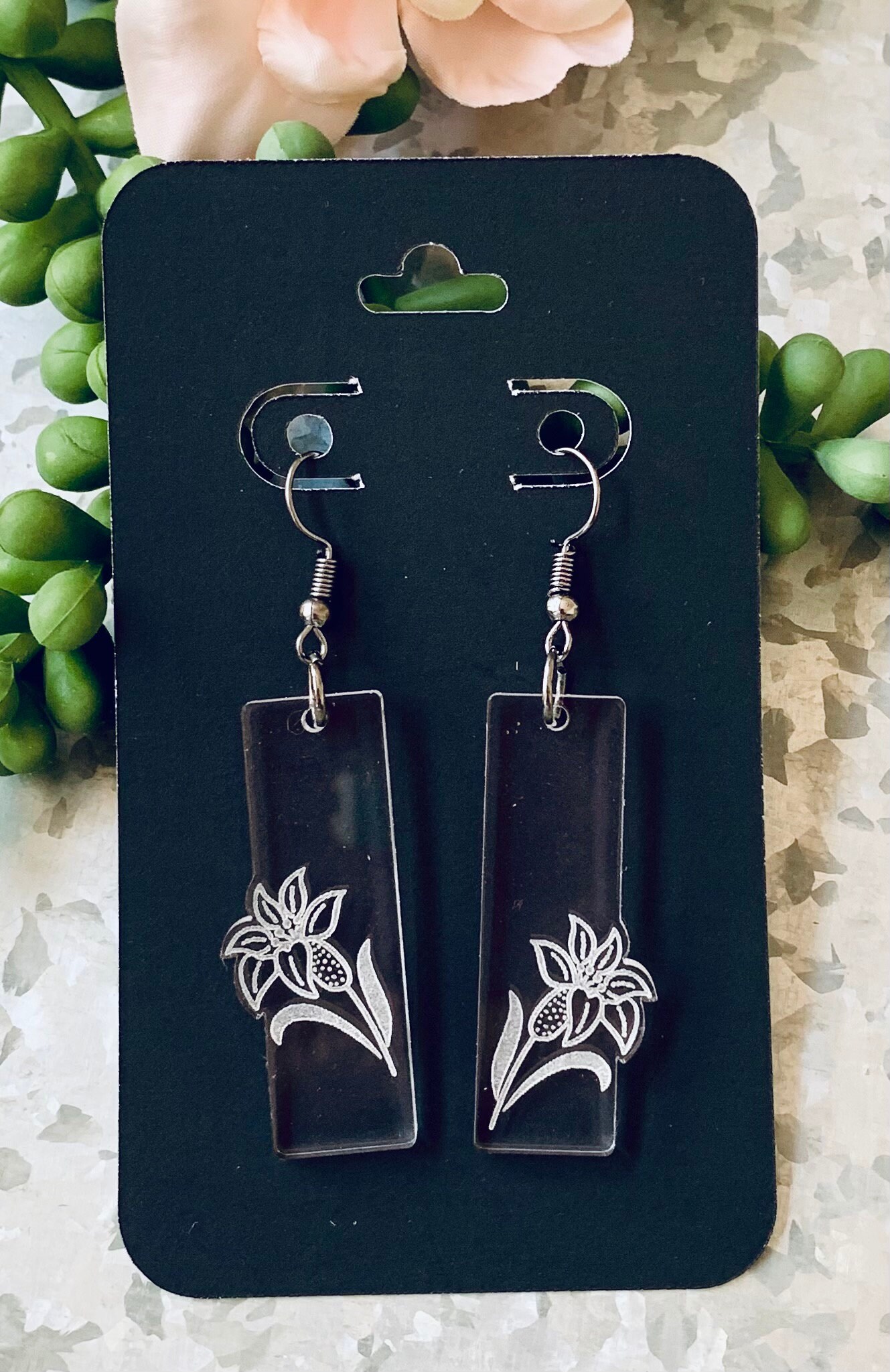 Acrylic Laser Earrings Laser Engraved Light Weight Laser Cut Etsy.de