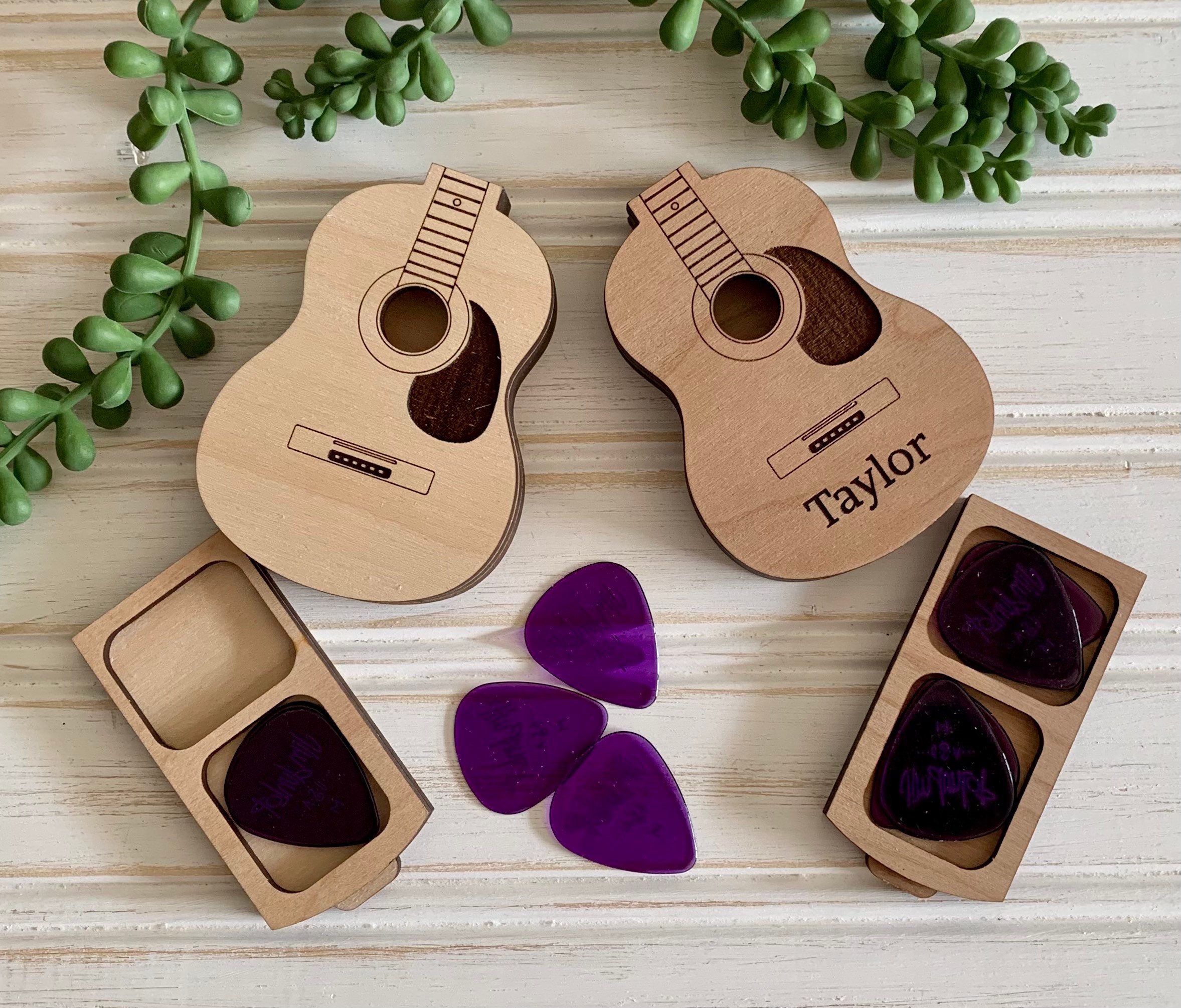 Guitar Pick Holder Pick Storage Box Personalized Mini Etsy
