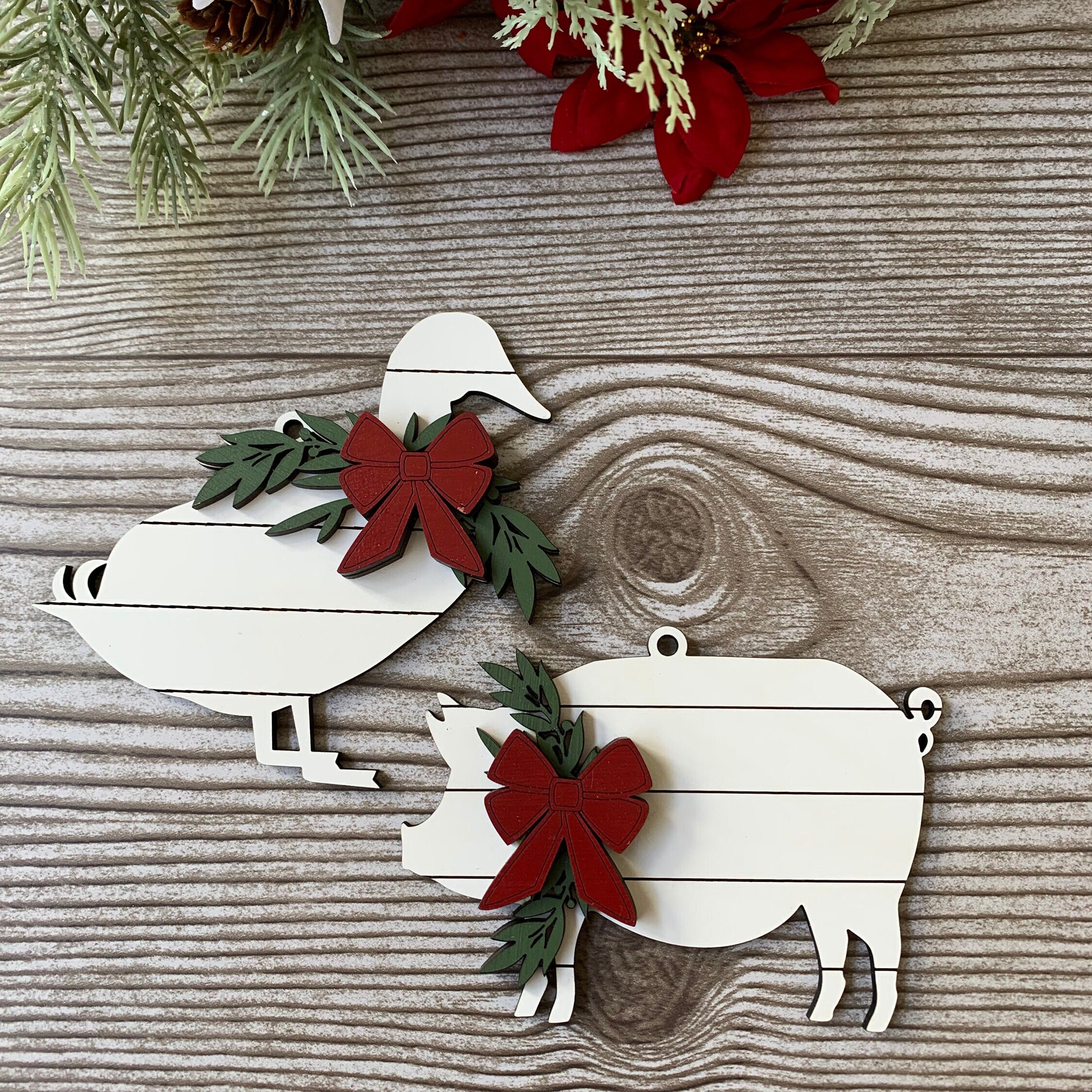 Farm Animal Ornaments Farmhouse Style Ornaments Etsy