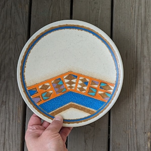 Vintage TEPEE pattern DE853 By Mikasa, Discontinued Pattern, Indian Feast Set Of Three 7.5&quot; Salad Plates Vintage Replacement, Made In Japan