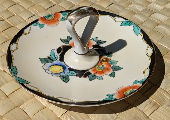 Vintage Trinket Dish, Floral Decorated