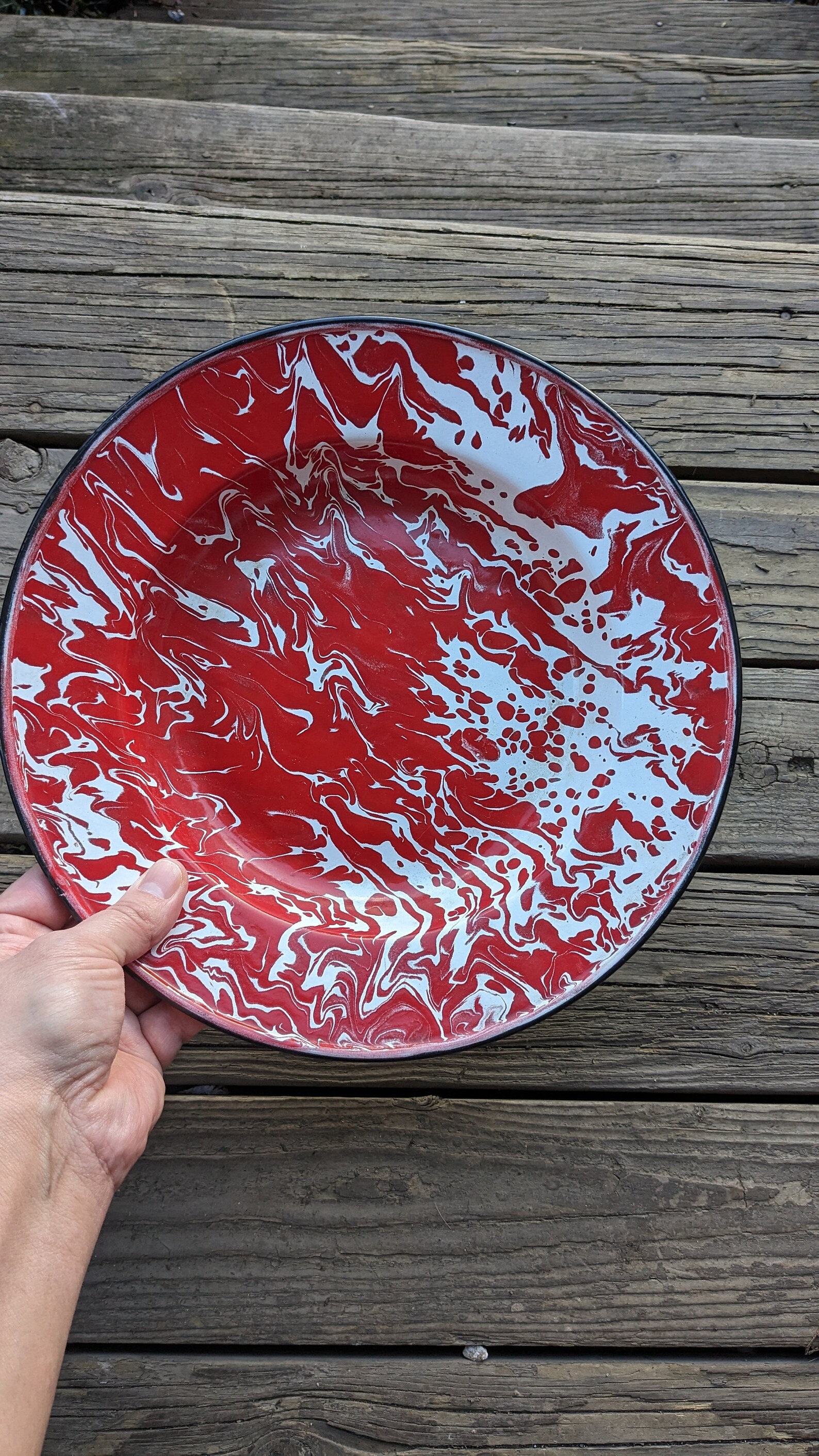 Splatter Plates Vintage Graniteware Splatter Plates, Set of Two, Red 10