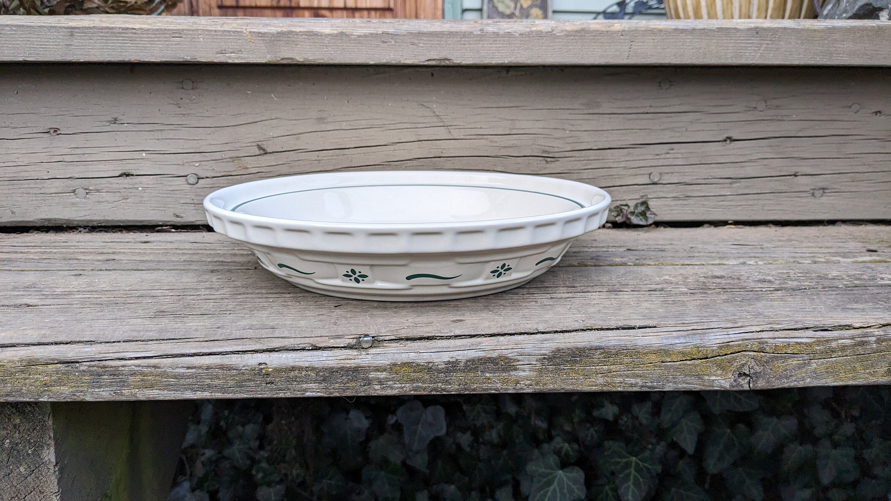 Vintage Woven Traditions Longaberger Classic Green Pie Baking Plate