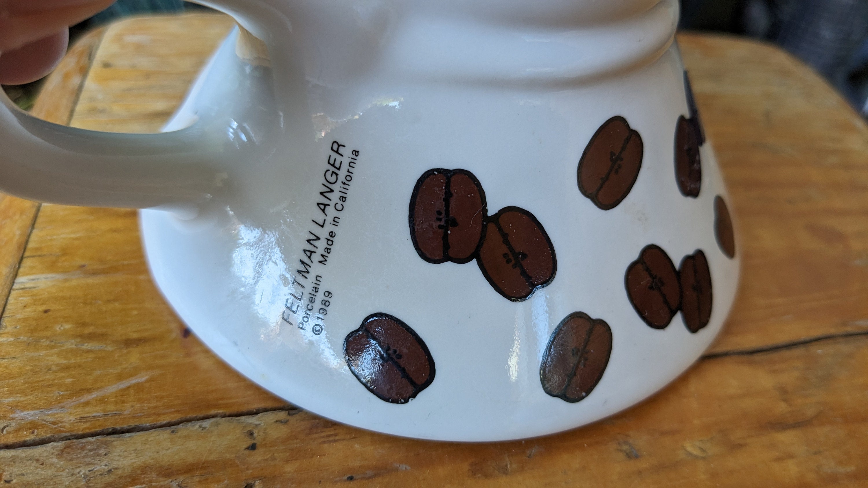 Rare Vintage Waterfowl No Spill Porcelain Travel Coffee Mug Feltman Langer  USA