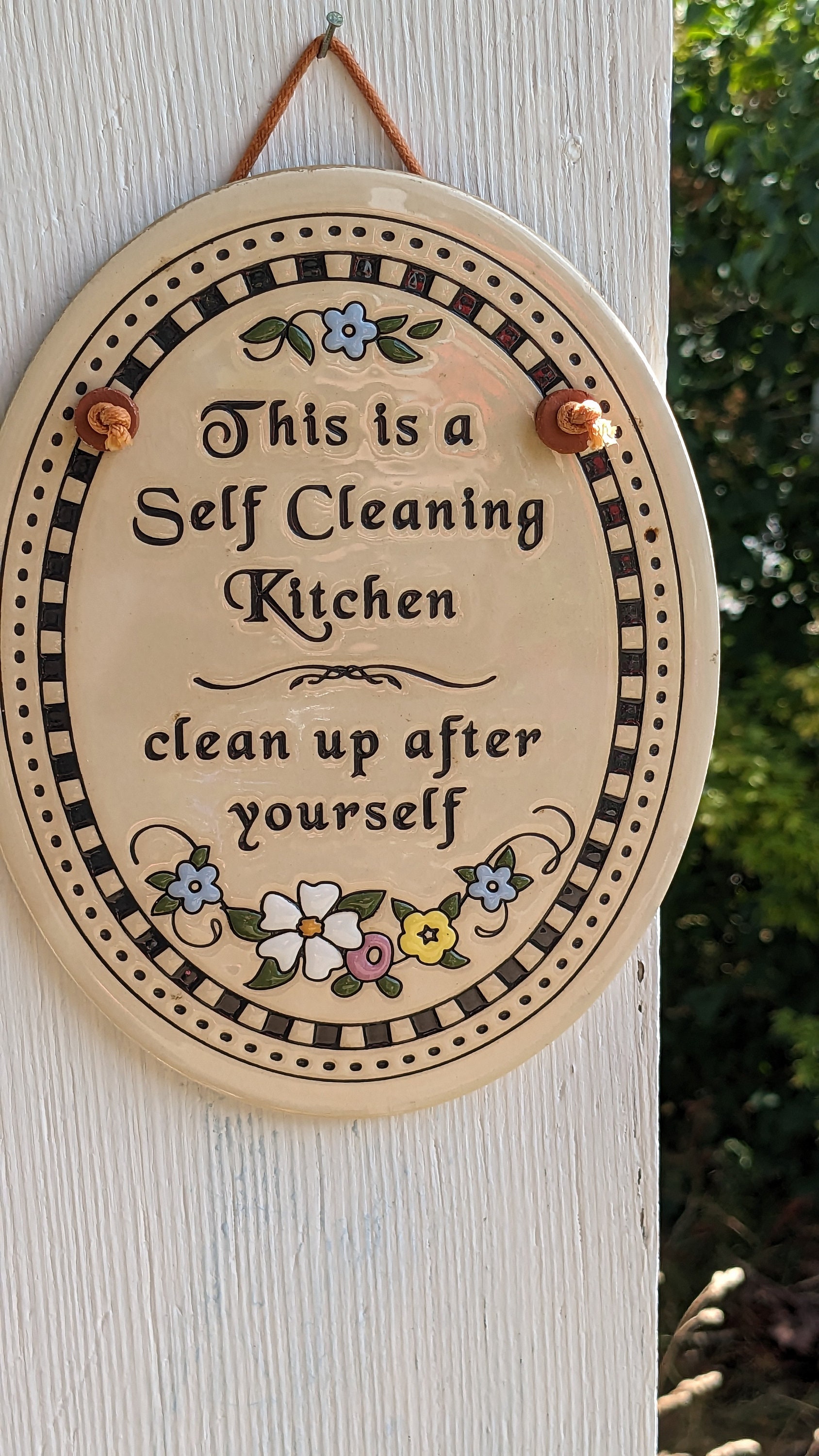 Vintage Trinity Pottery USA Kitchen Plaque, Funny clean up After ...