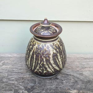 Vintage Studio Pottery Lidded Jar, Artist Signed
