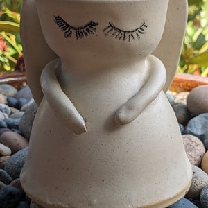 Sweet Art Pottery Angel Vase, Plant Propagation Vase, Hand Crafted And Signed By Artist