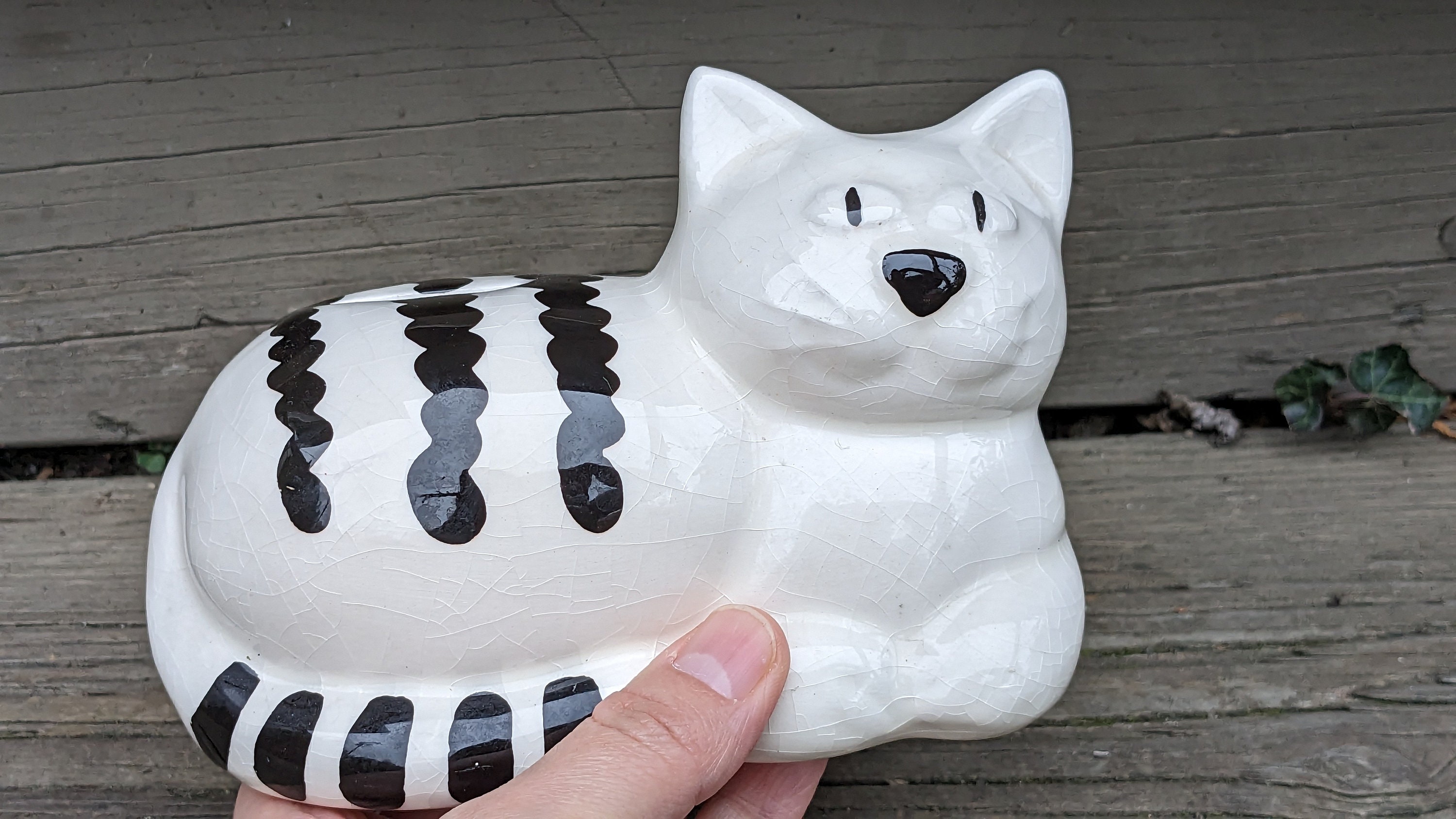 Adorable Vintage Black and White Ceramic Cat Coin Bank Cat - Etsy