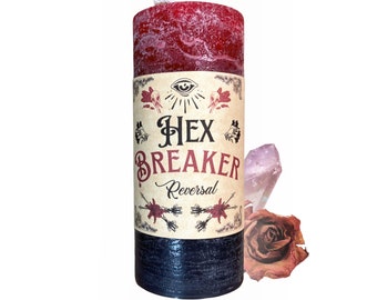 Hex Breaker Candle - 4" Double Action Red Black Ritual Candle - Remove Curse, Block Dark Influence & Protection Reversal Spell Candle Magic