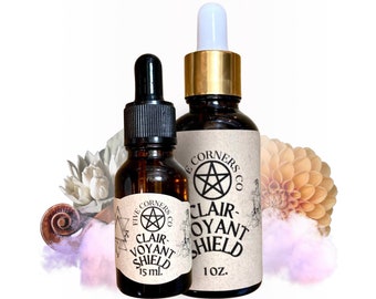 Clairvoyant Shield Magical Oil - Psychic Protection Oil with Herbs - Altar, Anointing, Conjure, Dressing, Spells in Magick and Witchcraft