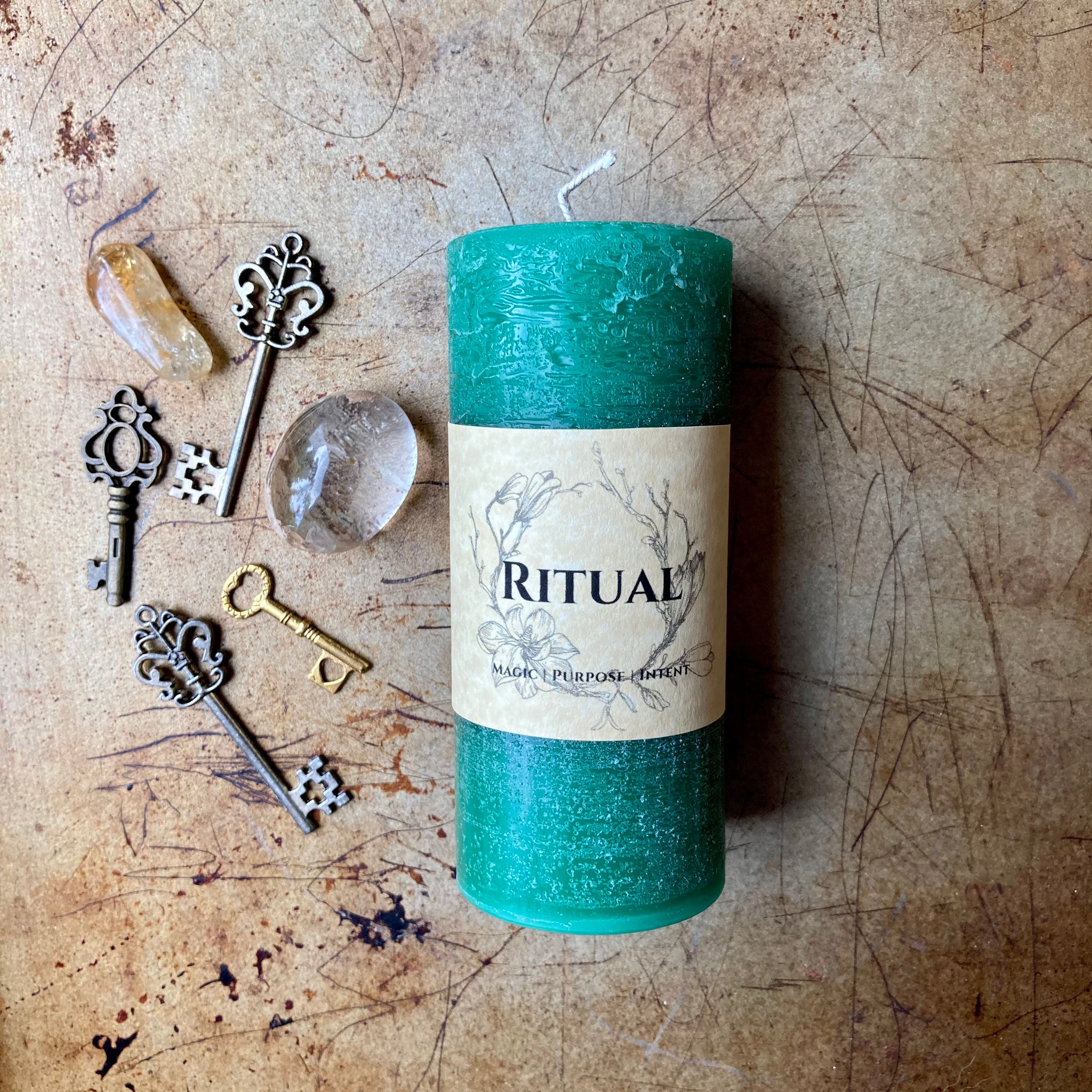 GRÜNE RITUAL 4 Zoll Säule Kerze. GebetszauberKerze. Okkult & Etsy