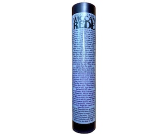 Wiccan Rede Prayer Candle | 2x9 Eco Friendly Pillar | Purple | Berries & Woods | Ritual, Spell, Meditation, Spiritual Clarity, Goddess,