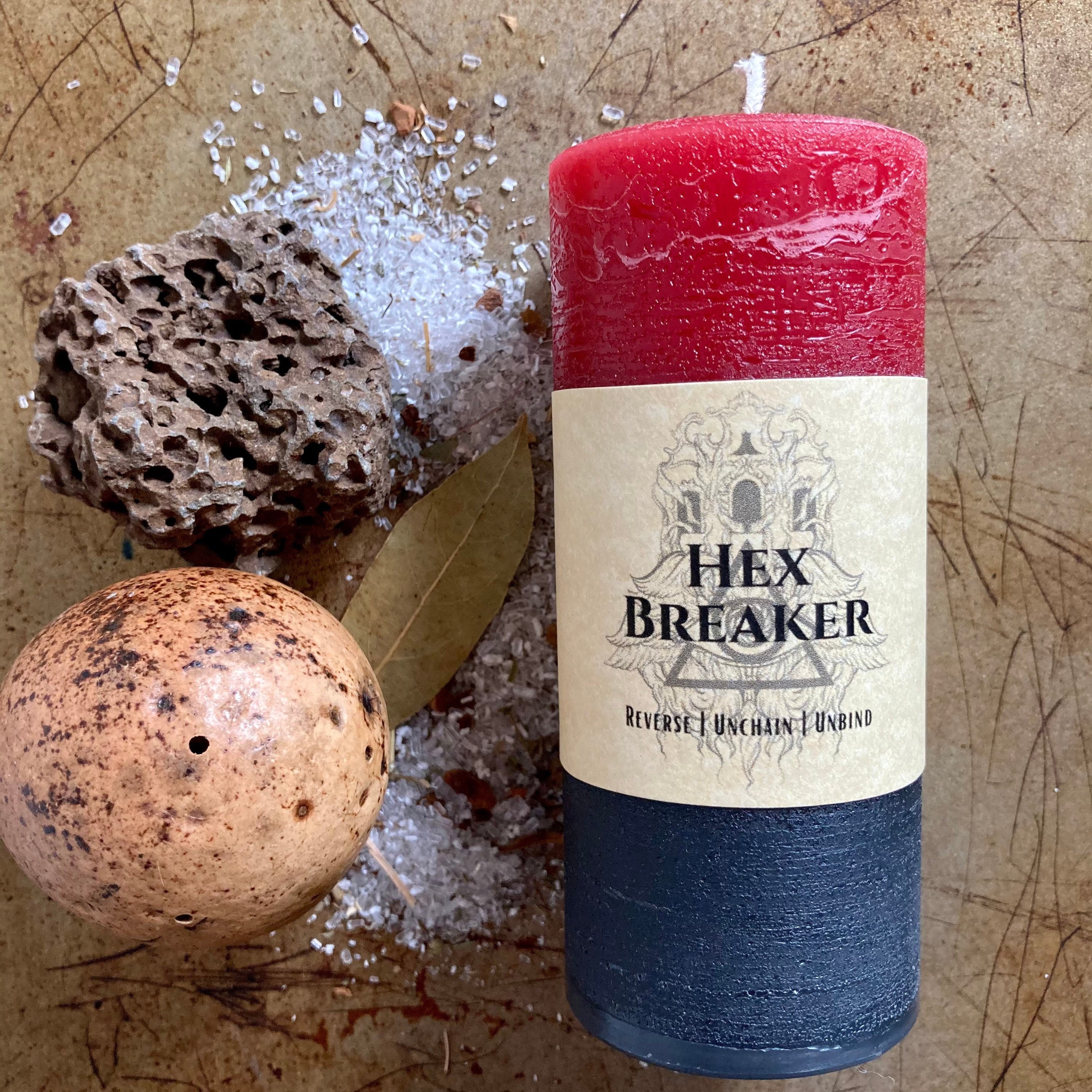 HEX BREAKER 4 Inch Reversal Spell Candle. Red Black Pillar Etsy