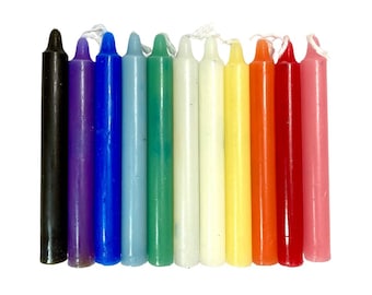 Rainbow Chime Spell Candles – 11 Pack 4” Ritual Mini Candles for Magic & Intention Work - Bundle, Spell Kit