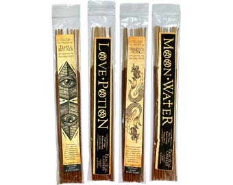 4 Pack Incense Sticks Bundle – 80 Total - 11” Ritual Incense Set - Oud Wood, Pink & Blue Sugar, Jasmine - For Witchcraft, Altars, Spells