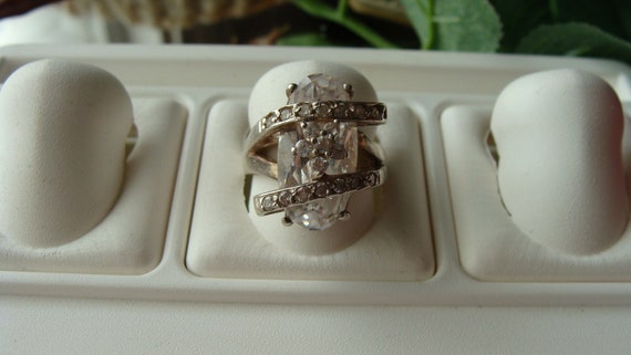 Vintage sterling silver ring, silver floral ring,… - image 2