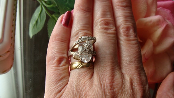 Vintage sterling silver ring, silver floral ring,… - image 7