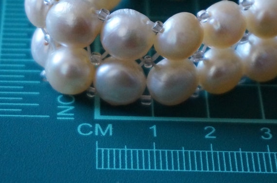 Bridal Light Pink Fresh water pearls bracelet, ro… - image 5