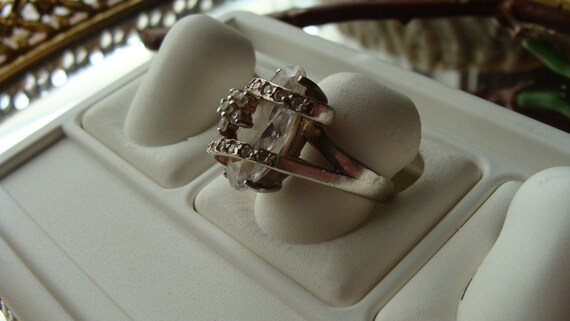 Vintage sterling silver ring, silver floral ring,… - image 3