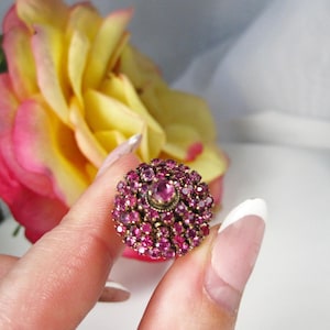 Antik thailändsk prinsessrubinring, 14 karat gult guld, storlek 6, TB21