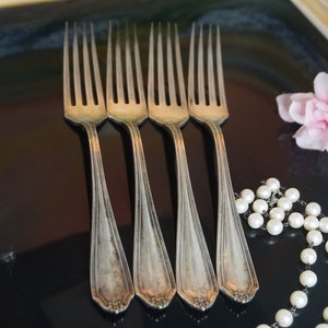 Antique Silver Sterling Forks, Set of 4 English Forks, Silver table Wear, silver forks, english silver, silver kitched decor, B2.36