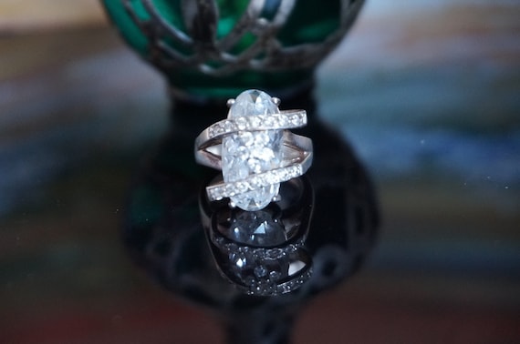 Vintage sterling silver ring, silver floral ring,… - image 1