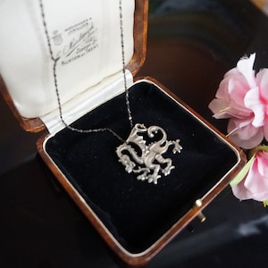 Vintage Asian Sterling Silver Dragon Pendant circa 1920, asian dragon necklace, chines dragon pendant, 186