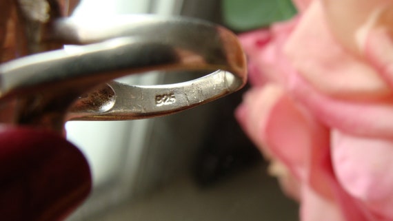 Vintage sterling silver ring, silver floral ring,… - image 5