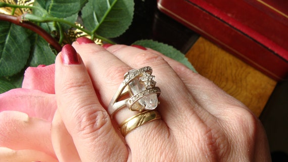 Vintage sterling silver ring, silver floral ring,… - image 8