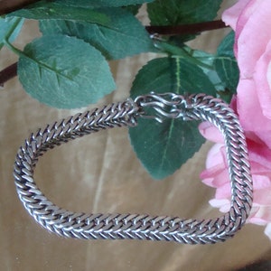 Vintage sterling silver large bracelet, Sterling Silver link bracelet, Silver Unisex bracelet, christmas gift, gift for her, #75