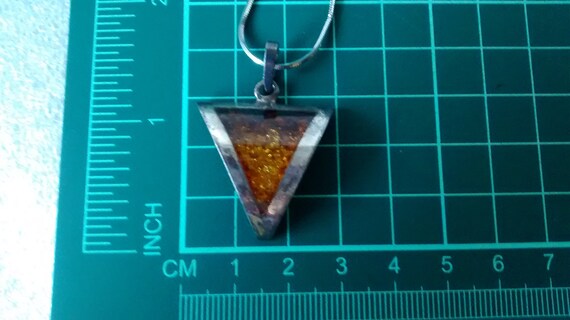 Vintage Silver Amber pendant, Gorgeous amber pend… - image 6