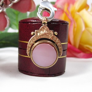 Victorian 9kt Gold Carnelian Agate & Blood Stone Swivel Fob Pendant, Watch Fob, M14