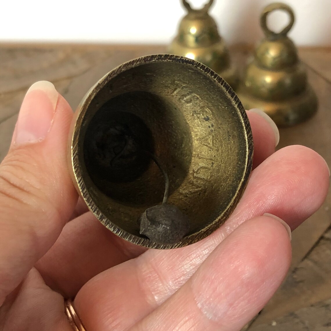 Bells of Sarna India Brass Etched Bells Set of Vintage Etsy