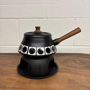 Service à fondue impérial vintage, manches en bois