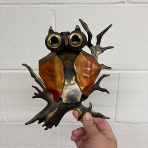 Torch Cut Metal Owl Wall Hanging Figurine