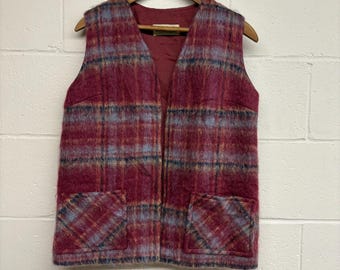 Moffat Weavers Hand Woven Wool & Mohair Plaid Vest