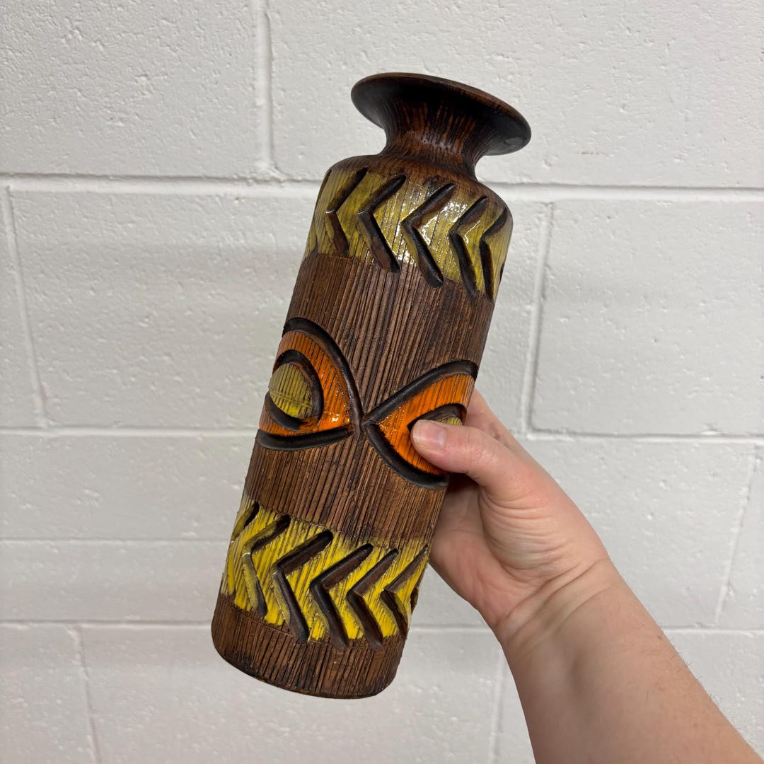 Mid Century Italian Art Pottery Vase, Sgraffito Pottery - Etsy