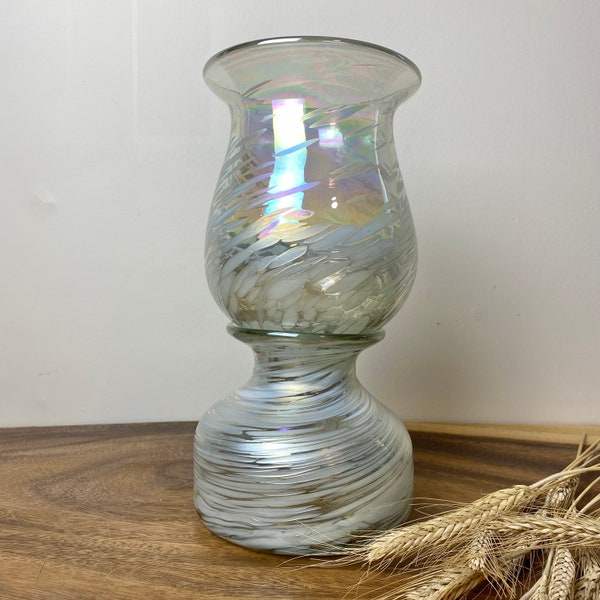 Hand Blown Art Glass Hurricane Candle Lantern