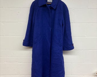 Vintage Royal Blue Mohair Full Length Coat