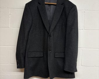 Pronto Uomo Charcoal Gray Wool Silk Cashmere Belnd Blazer 46 Long