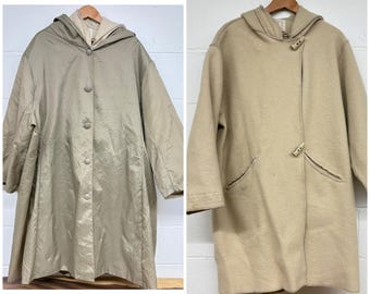 Linda Lundstrom La Parka Beige Tan Lightweight Coat Button Up