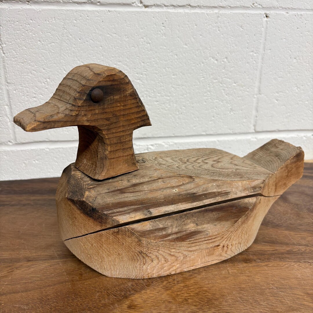 Rustic Antique Hand Carved Wood Duck Decoy - Etsy