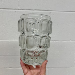 Mid Century Optical Glass Vase by Frantisek Visner for Libochovice