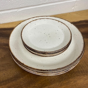 J&G Meakin Lifestyle Dinner Plates, Salad Plates, Speckled Stoneware