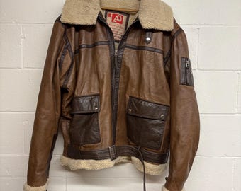 Vintage Gap Tan/yellow Genuine Leather Jacket - Etsy