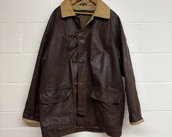 Leather & Cordouroy Fireman Jacket Clasp Closure