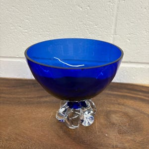 Vintage Aseda Sweden Kobalt Blau Glas Teller