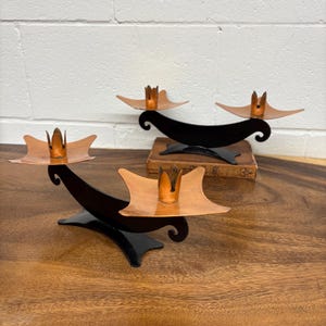 Pair of Post Modern Copper Candelabras