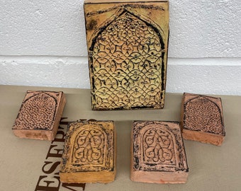 Ceramic Print Block Set, Wallpaper Stamps, Antique Textile Stamp